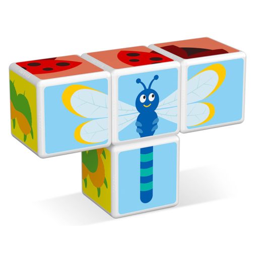 Geomag Magicube Printed – Rovarok mágneses építőkocka, 7 db