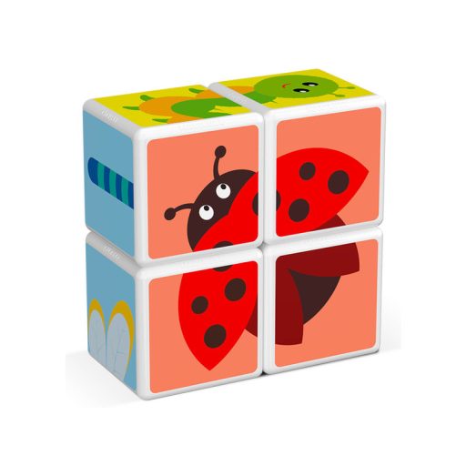 Geomag Magicube Printed – Rovarok mágneses építőkocka, 7 db